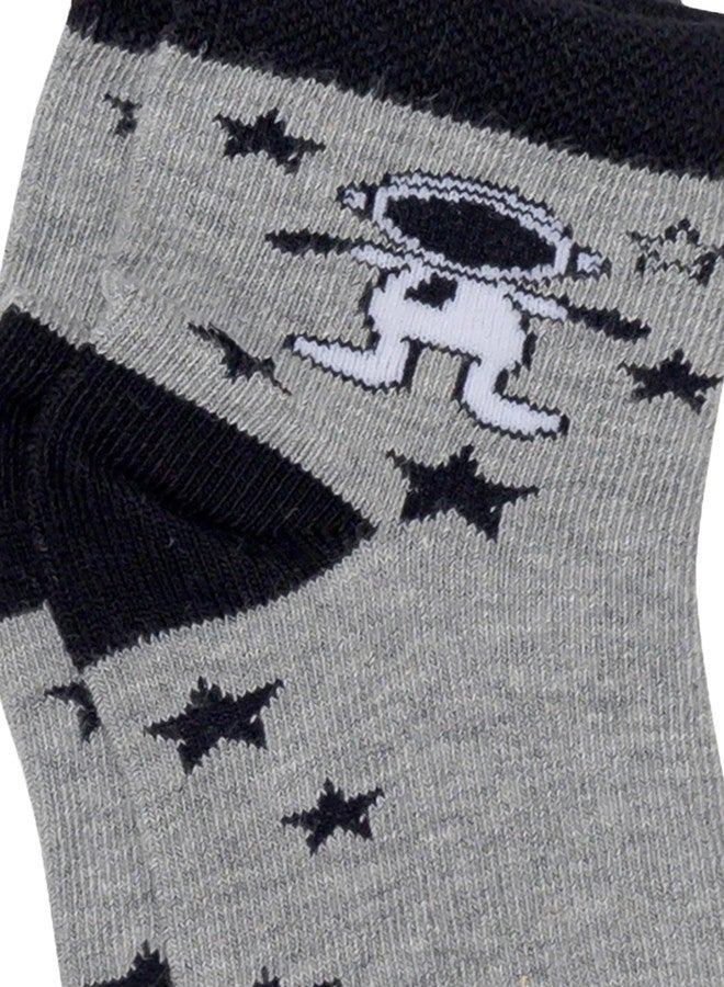 BODYCARE Boys Printed Antibacterial & Super Soft Socks Pack Of 3 - Black, Turquoise & Lemon 2-4Y - Image 3