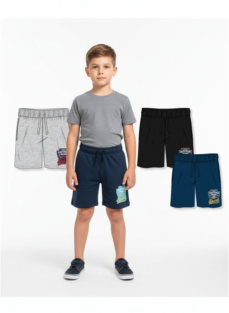 general Shorts Boys V-kids French Terry Fashion 2-8Y-SBSH6-CHARCOL MELANGE - Image 1