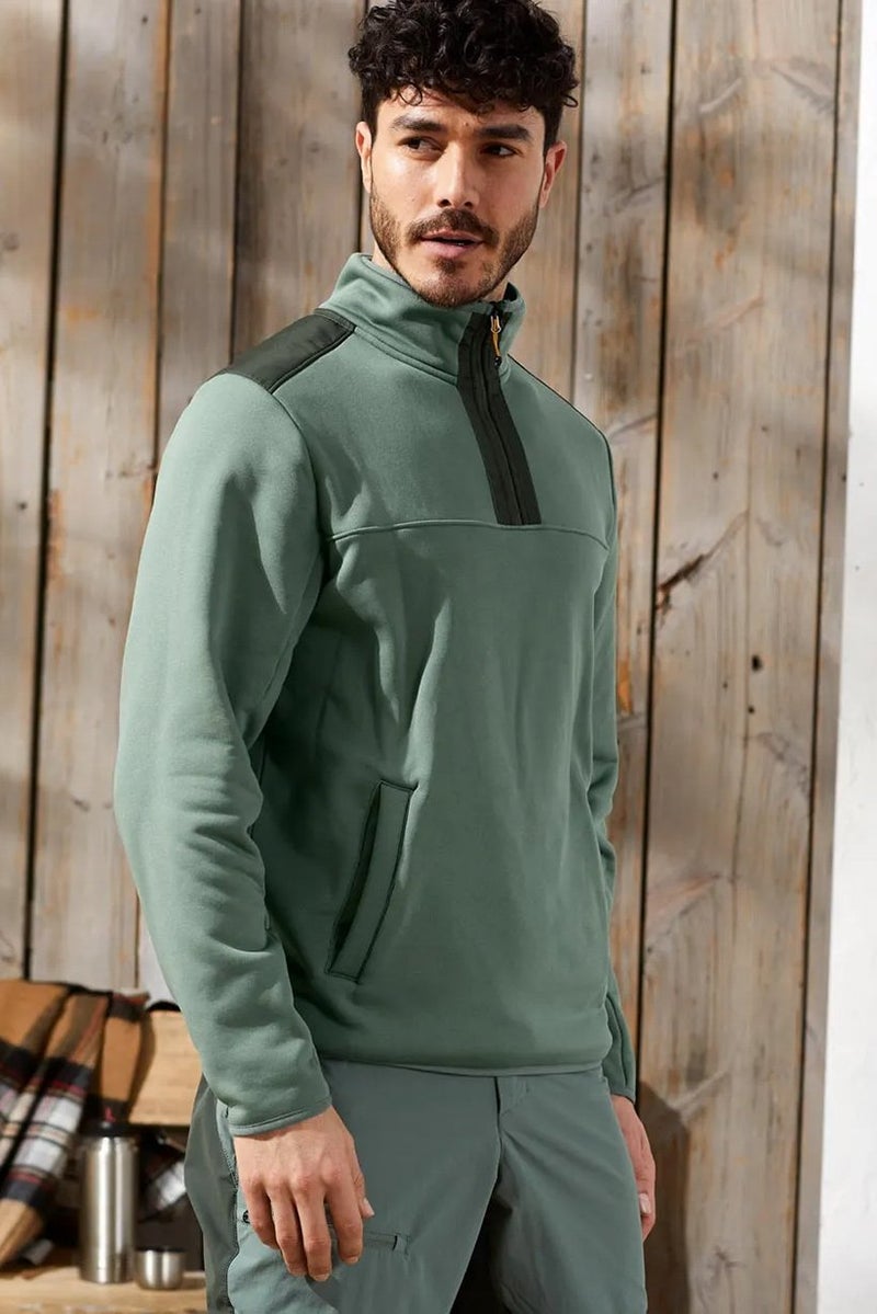 Tchibo Men Sportswear Fit Sweater, Green - Image 1