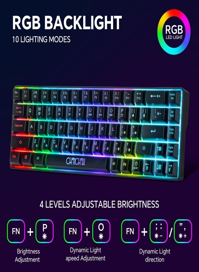 CHONCHOW 60% Gaming Keyboard and Mouse Combo, 68 Keys Wired LED RGB Backlit Black Gaming Keyboard and RGB Backlit Mouse, Small Light up Keyboard for PC Xbox PS4 (Black) - Image 3
