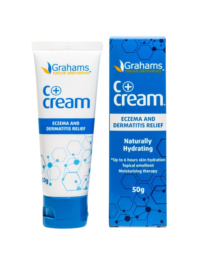 Grahams Natural C+ Eczema & Dermatitis Cream - All-Natural & Steroid-Free - Manuka Honey & Calendula - Clinically Proven Eczema Cream - Moisturizing Lotion for Extremely Dry Skin, Itch Relief (1.76oz) - Image 1