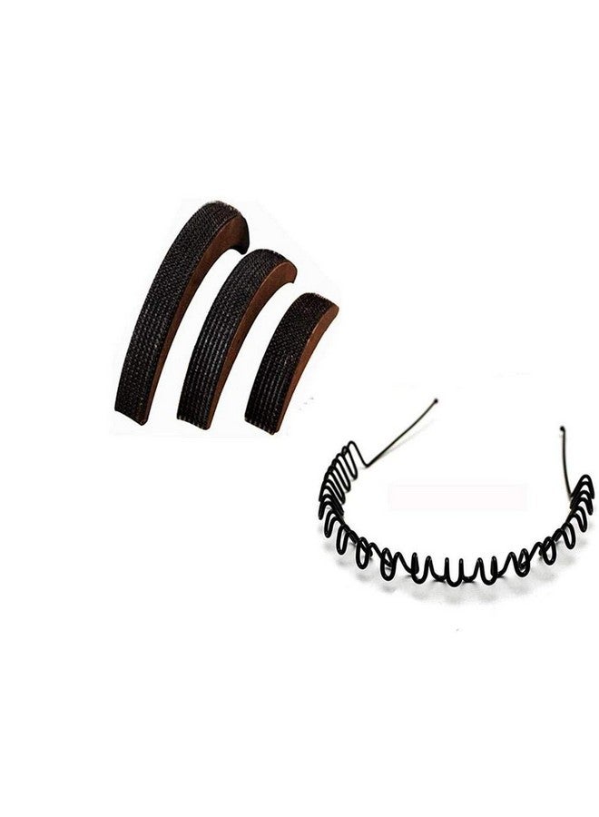 CHANDERKASH Pack of 4, 3pcs Puff Bump Extension with 1 Metal Zig Zag Hair Band - Image 1