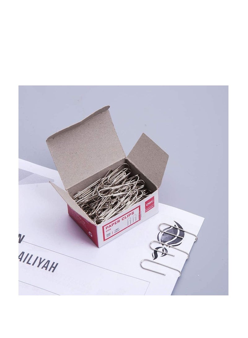 Deli 10-Pack Paper Clip Set Silver - Image 4