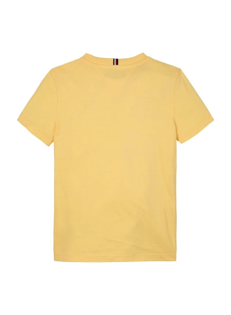 TOMMY HILFIGER Boys' Logo Crew Neck T-Shirt - Cotton, Yellow