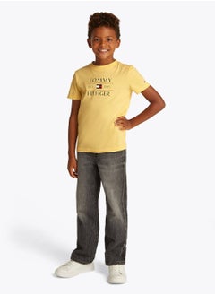 TOMMY HILFIGER Boys' Logo Crew Neck T-Shirt - Cotton, Yellow  - Image 5