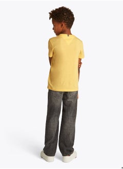 TOMMY HILFIGER Boys' Logo Crew Neck T-Shirt - Cotton, Yellow  - Image 2