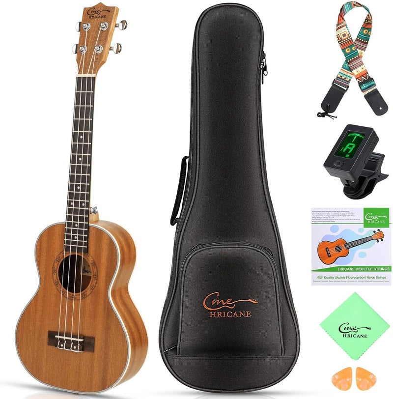 Hricane Ukulele Soprano 21inch Professional Ukeleles For Beginners Adults, Sapele Hawaiian Ukele UKS-1 with Gig Bag,Digital Tuner,Strap 4 Strings Set,Pick,Cleaning Cloth - Image 1