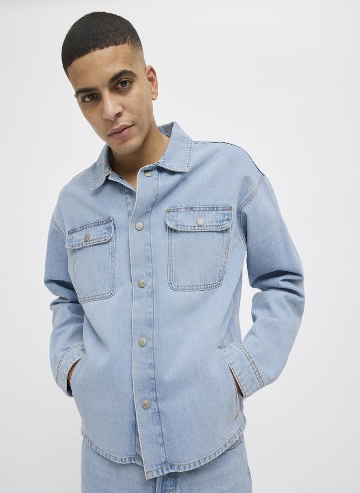 JACK & JONES - Pocket Detail Regular Fit Denim Shirt - Image 1