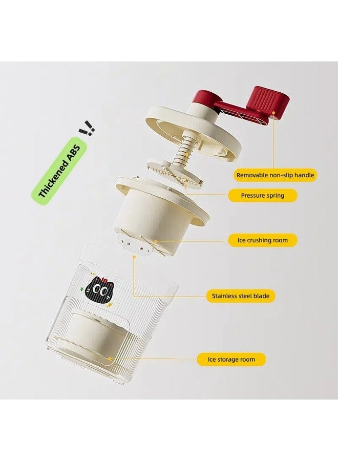 آلة يدوية لصنع الآيس كريم وحلاقة وسحق الثلج – آمنة للأطفال مع 2 وعاء و4 أطباق – لون أحمر – بلاستيك ABS بدرجة غذائية - Image 5