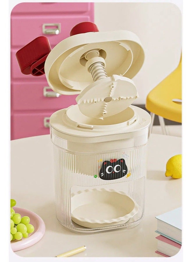 آلة يدوية لصنع الآيس كريم وحلاقة وسحق الثلج – آمنة للأطفال مع 2 وعاء و4 أطباق – لون أحمر – بلاستيك ABS بدرجة غذائية - Image 3