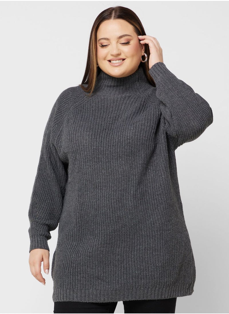 Ella Plus - High Neck Sweater - Image 1