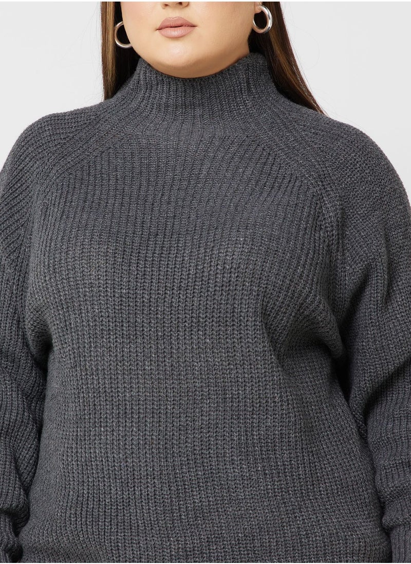 Ella Plus - High Neck Sweater - Image 1