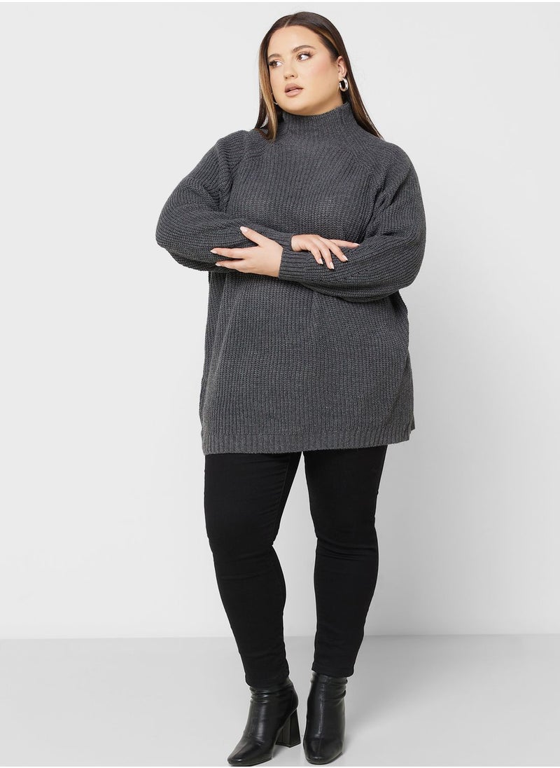 Ella Plus - High Neck Sweater - Image 1