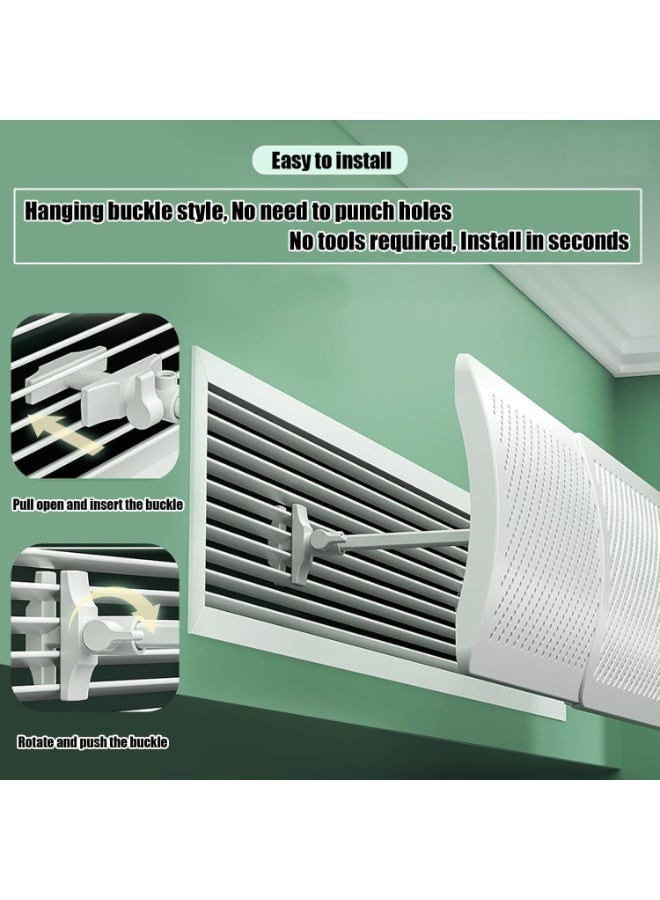 XVersion Central AC Air Flow Deflector & AC Cover, Adjustable Air Conditioner Deflector Grill, Air Conditioning Wind Shield,AC Vent Deflector（60-98CM)(White) - Image 3