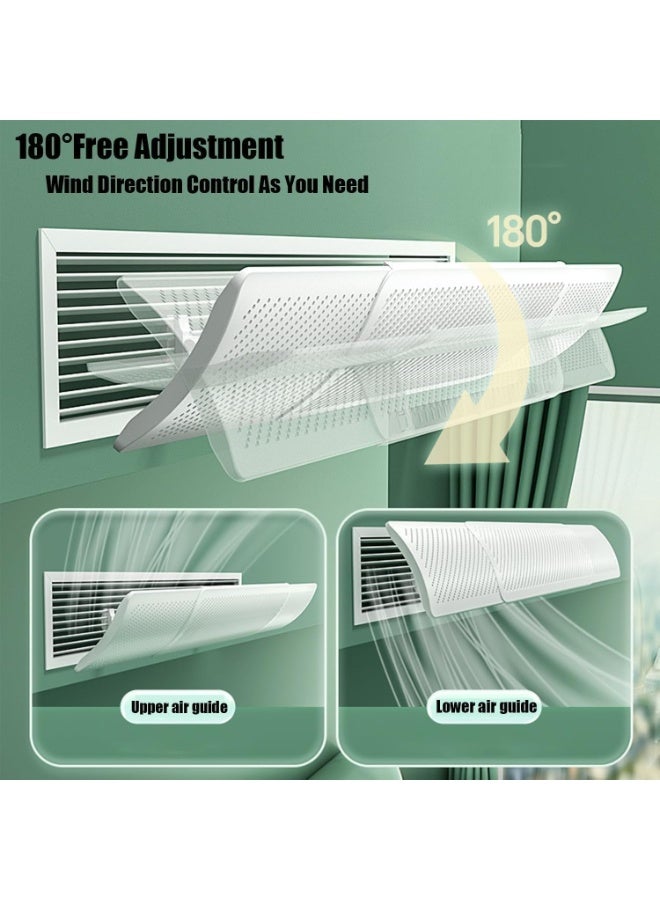 XVersion Central AC Air Flow Deflector & AC Cover, Adjustable Air Conditioner Deflector Grill, Air Conditioning Wind Shield,AC Vent Deflector（60-98CM)(White) - Image 4