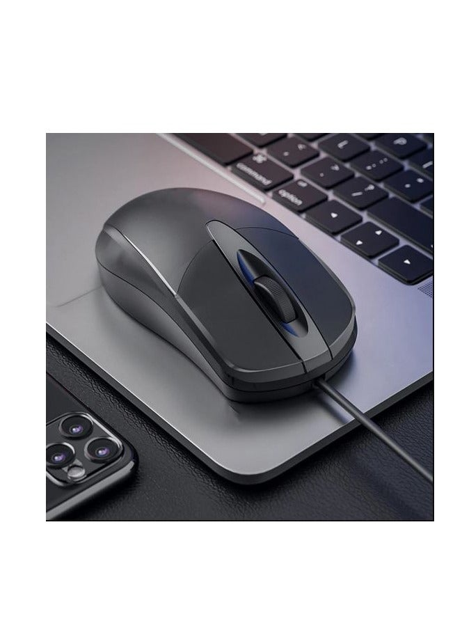 Zero ZR-180 Comfort USB Wired Mouse, 3 Button, 1200 DPI Optical Sensor, High Performance Plug & Play, for Desktop, PC and Laptop Windows/Mac, Black - Image 2