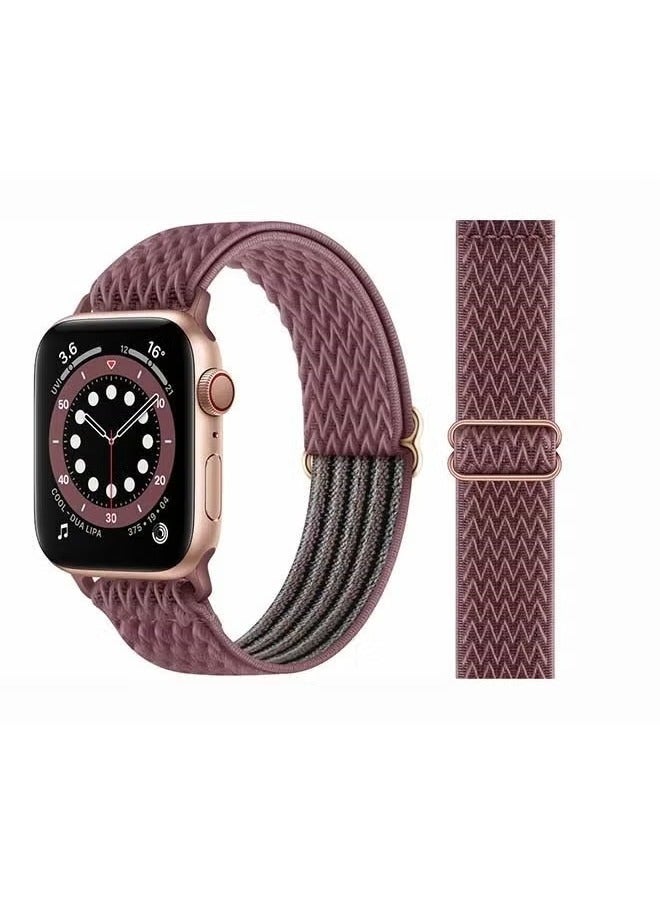 vesus Wavy Adjustable Braided Solo Band for Apple Watch Series 6/SE/5/4/3/2/1 44/42mm Brown