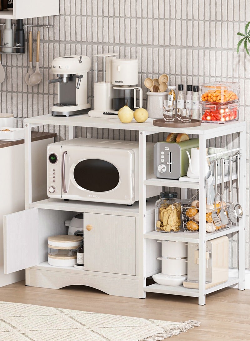 Stubborn Coffee Corner with Storage Cabinet and 5 Hook, Easy Assembly Kitchen Cabinet, 3-Tier Coffee Corner Table, Durable Kitchen Rack for Living Room, Corner, 90 * 34 * 81.2cm - Image 1