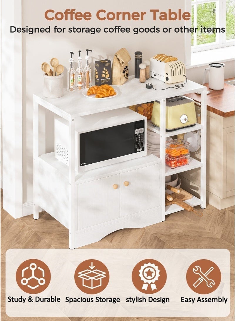 Stubborn Coffee Corner with Storage Cabinet and 5 Hook, Easy Assembly Kitchen Cabinet, 3-Tier Coffee Corner Table, Durable Kitchen Rack for Living Room, Corner, 90 * 34 * 81.2cm - Image 3