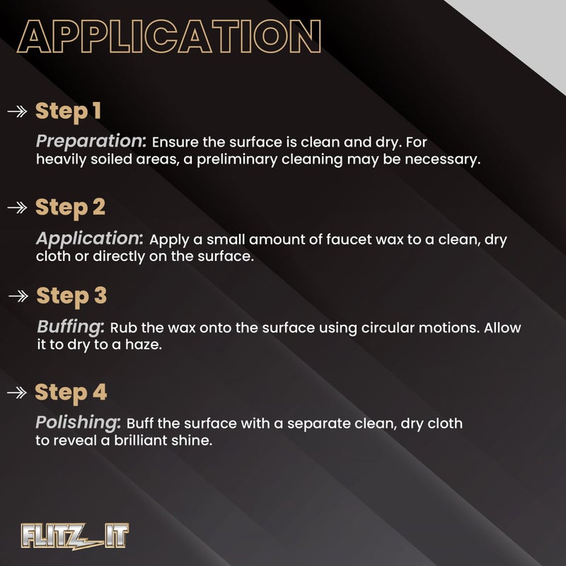 Flitz Faucet Wax Plus - 3.4oz Bottle of USA-Made, Water-Based Faucet Cleaner & Polisher for Water Stains, Fingerprints, & More - Metal Wax for Bronze, Nickel, Chrome, Brass - Granite Polish (1 Pack) - Image 5