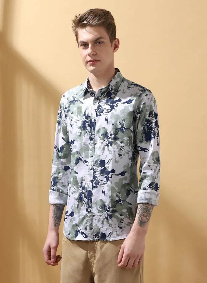 Dennis Lingo Elegant Sage Green Shirt For Men With A Relaxed Fit And Premium Fabric Designed Effortless