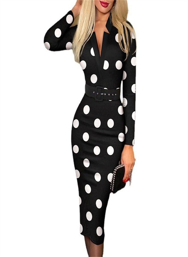 Loquat V-Neck High Waist Dress Multicolour 