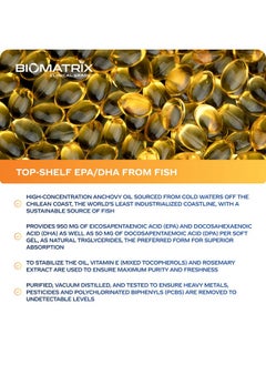 BioMatrix Support Omega (120 Gel Capsules) Omega 3 Fish Oil Supplement Cardiovascular Musculoskeletal Support  - Image 4