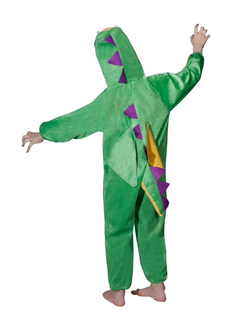 Kids Dragon Costume Jumpsuit with Hood, Animal Fancy Dress, Party Outfit, Size XL(8-10Years) - Image 4