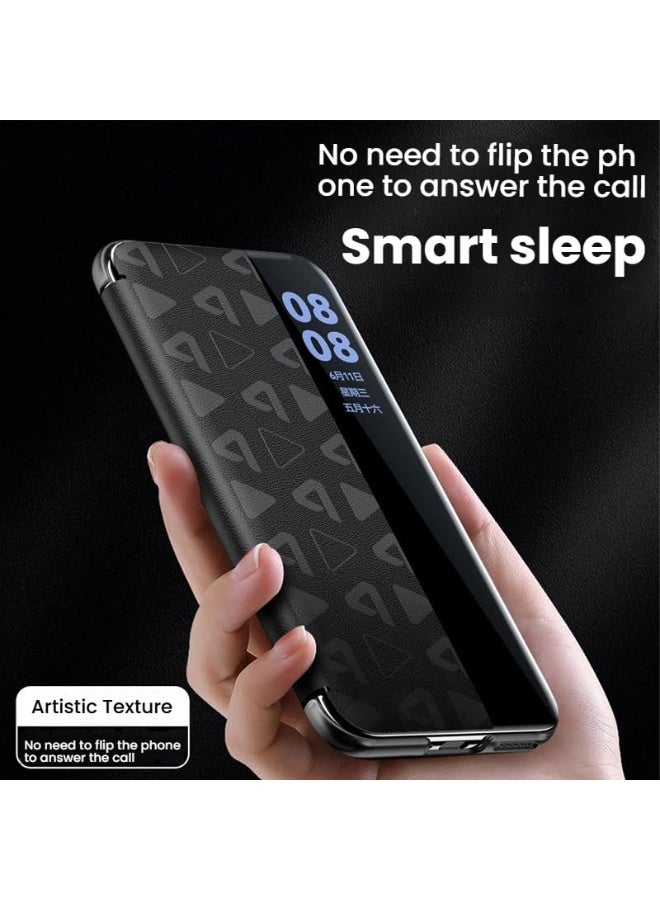 عام غطاء متوافق مع هواوي بورا 80 الترا (5G) - نافذة ذكية مدمجة وخاصية النوم/الإيقاظ التلقائي، غطاء فليب مطفأ مقاوم لبصمات الأصابع - Image 4