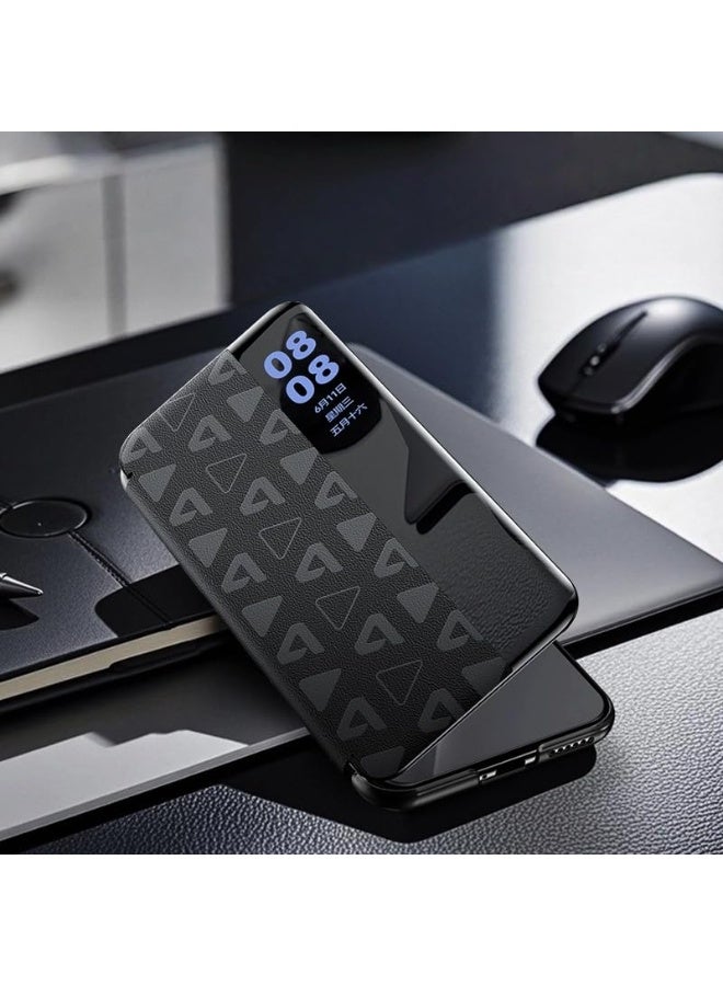 عام غطاء متوافق مع هواوي بورا 80 الترا (5G) - نافذة ذكية مدمجة وخاصية النوم/الإيقاظ التلقائي، غطاء فليب مطفأ مقاوم لبصمات الأصابع - Image 5