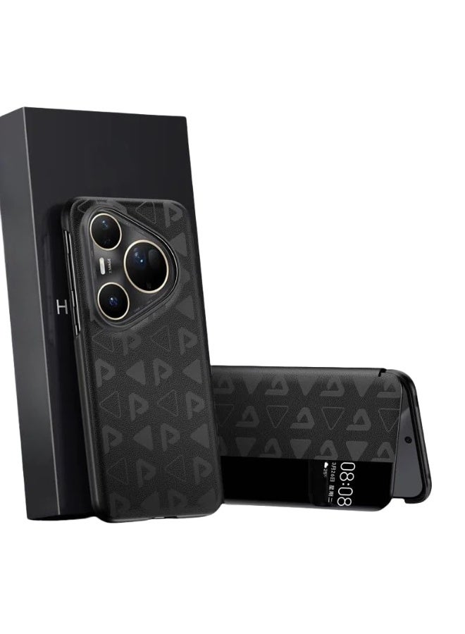 عام غطاء متوافق مع هواوي بورا 80 الترا (5G) - نافذة ذكية مدمجة وخاصية النوم/الإيقاظ التلقائي، غطاء فليب مطفأ مقاوم لبصمات الأصابع - Image 1