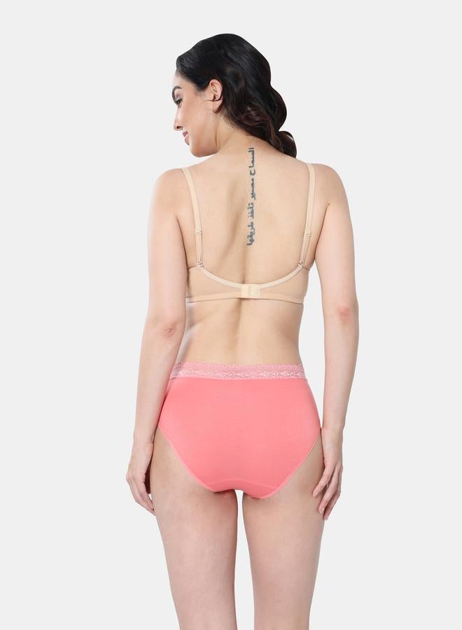 Envie Padded Plunge Cotton Lace Insert Bra - Image 2