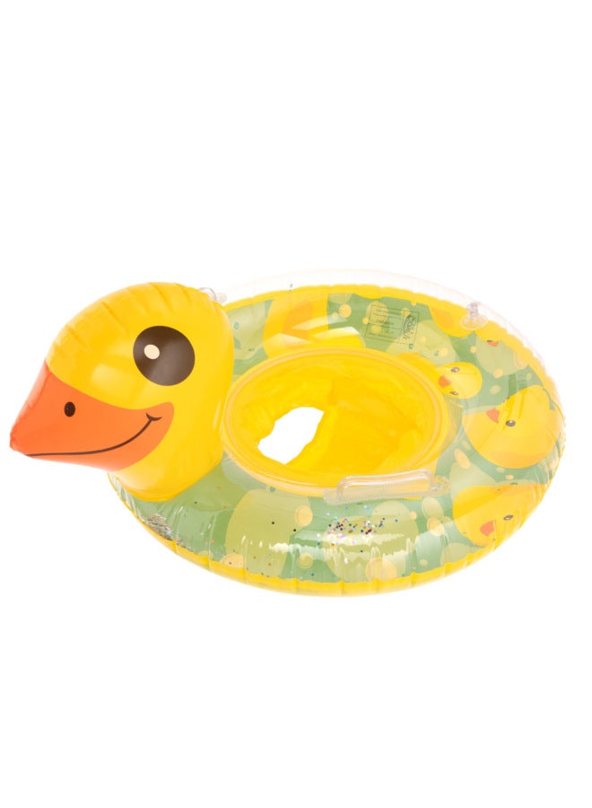 general Couple Sequined Yellow Duck Thickened Children's Swimming Ring Baby Seat Ring Children's Sitting Ring Inflatable Swimming Ring Underarm Ring-Inner Diameter After Inflation:Sequined Yellow Duck Pants - Image 1