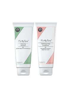 Fix My Curls Cleansing Shampoo & Hair Conditioner For Nourishing & Moisturizing | Curly Hair & Wavy Hair | Anti Dandruff Shampoo & Conditioner| With Tea Tree| Sulphate Free & Silicone Free | 50Ml Each  - Image 1