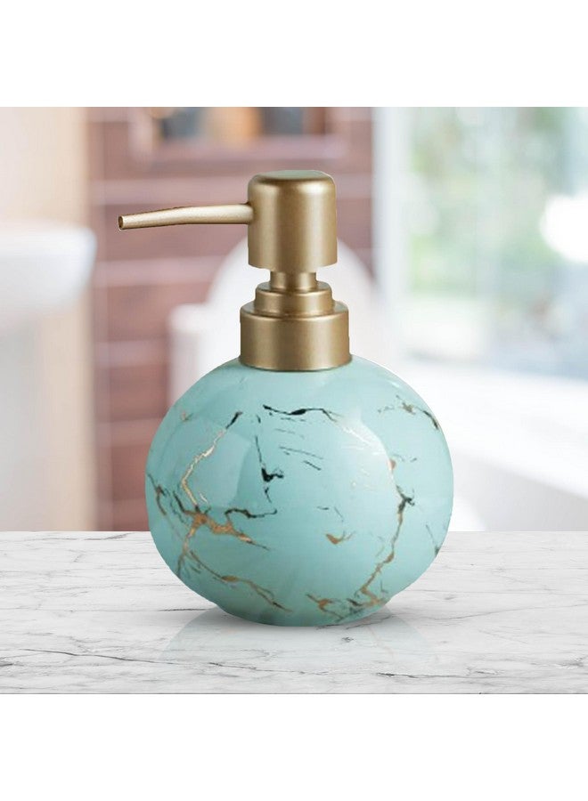 The Better Home 300ml Soap Dispenser for wash Basin - Light Blue | Round | Ceramic | Kitchen Accessories Items for Home - Image 1