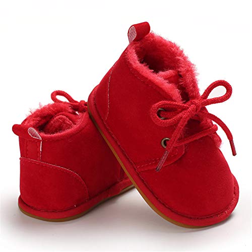 Meckior Baby Booties Newborn Infant Unisex Baby Girls Boys Velvet Rubber Anit-Slip Sole Shoes Toddler Fleece Cozy Winter Warm Prewalker Boots - Image 4