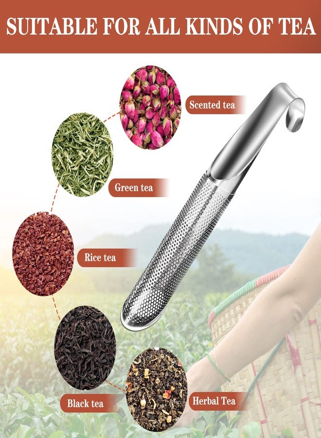 APOIMNA Tea Infuser for Loose Leaf Tea, Stainless Steel Tea Diffusers with Clip Strainers Travel Fine Mesh Spoon Infusers for Loose Tea, Rose, Herbs(Set of 2) - Image 4