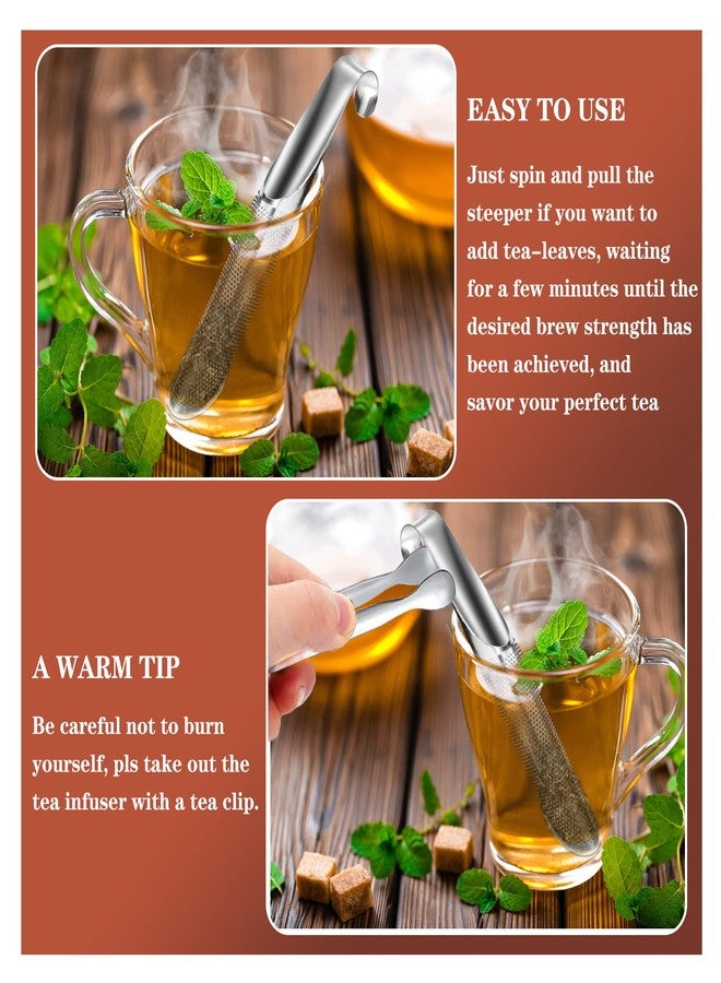 APOIMNA Tea Infuser for Loose Leaf Tea, Stainless Steel Tea Diffusers with Clip Strainers Travel Fine Mesh Spoon Infusers for Loose Tea, Rose, Herbs(Set of 2) - Image 3