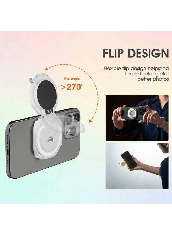 WUBEN E1 Rechargeable EDC Flashlight 300 Lumens LED Selfie Light Compact Pocket Phone Light, Convenient USB C Charging, Portable Magnetic for Night Working Video Live Streaming Call Picture (White) - Image 3