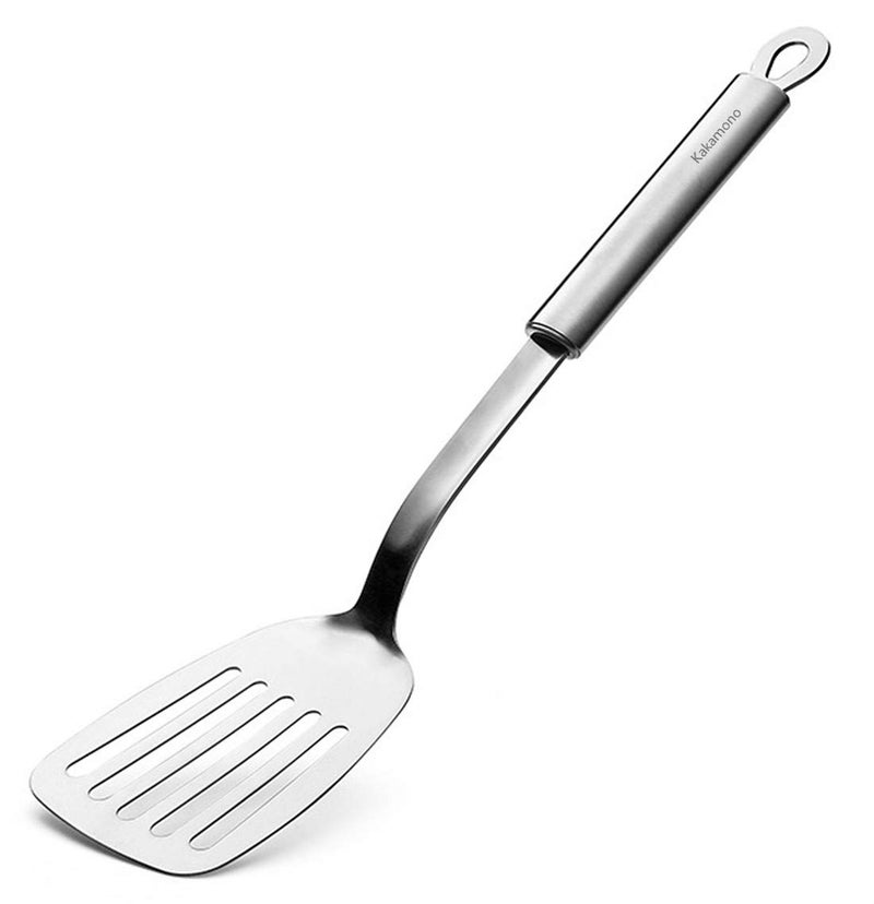 kakamono Metal Spatula Fish Spatula Stainless Steel Slotted Turner Spatula - Cook, Drain and Serve Fish, Burgers, Eggs, Pancakes with this Slotted Cooking Utensil - Image 1