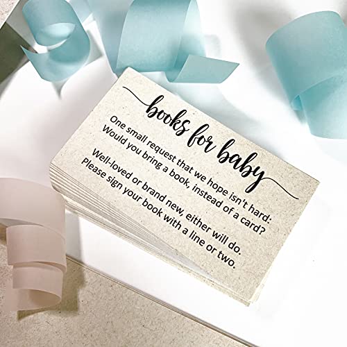 321Done Books for Baby Cards (Set of 50) 3.5 x 2 Baby Shower Insert for Invitations, Business Card Size, Book Instead of Card Request Gift, Small Rustic Kraft Tan - Made in USA - Image 5