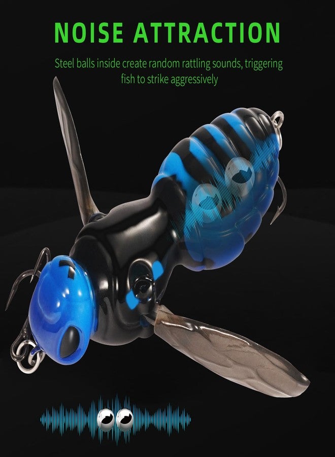 FONMANG Fishing Lures, 3-Piece Topwater Lures for Bass, Walleye, and Pike, 2025 New Wasp-Style Top Water Crawler for Freshwater & Saltwater Fishing, 2.6in, 15g - Image 3