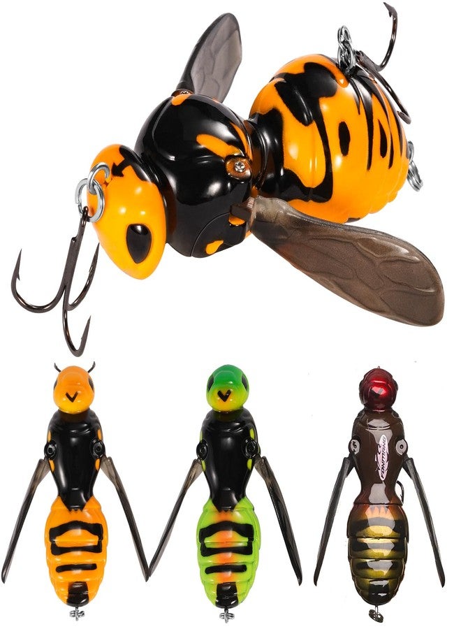 FONMANG Fishing Lures, 3-Piece Topwater Lures for Bass, Walleye, and Pike, 2025 New Wasp-Style Top Water Crawler for Freshwater & Saltwater Fishing, 2.6in, 15g - Image 1