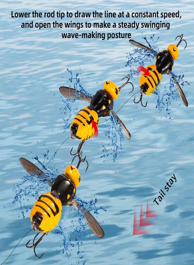FONMANG Fishing Lures, 3-Piece Topwater Lures for Bass, Walleye, and Pike, 2025 New Wasp-Style Top Water Crawler for Freshwater & Saltwater Fishing, 2.6in, 15g - Image 4