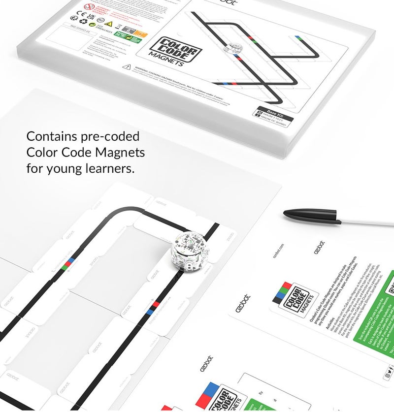 Ozobot مجموعة أساس مغناطيسات رمز الألوان: أداة تعليمية تفاعلية للترميز للأطفال من عمر 3 سنوات تعزز مهارات المنطق وحل المشكلات للتعليم في الفصول الدراسية، 36 بلاطة، يتطلب Evo غير مشمول - Image 3