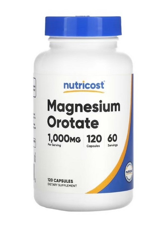 Nutricost Magnesium Orotate 1000 mg 120 Capsules 500 mg per Capsule - Image 1