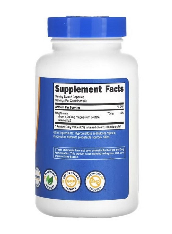Nutricost Magnesium Orotate 1000 mg 120 Capsules 500 mg per Capsule - Image 2