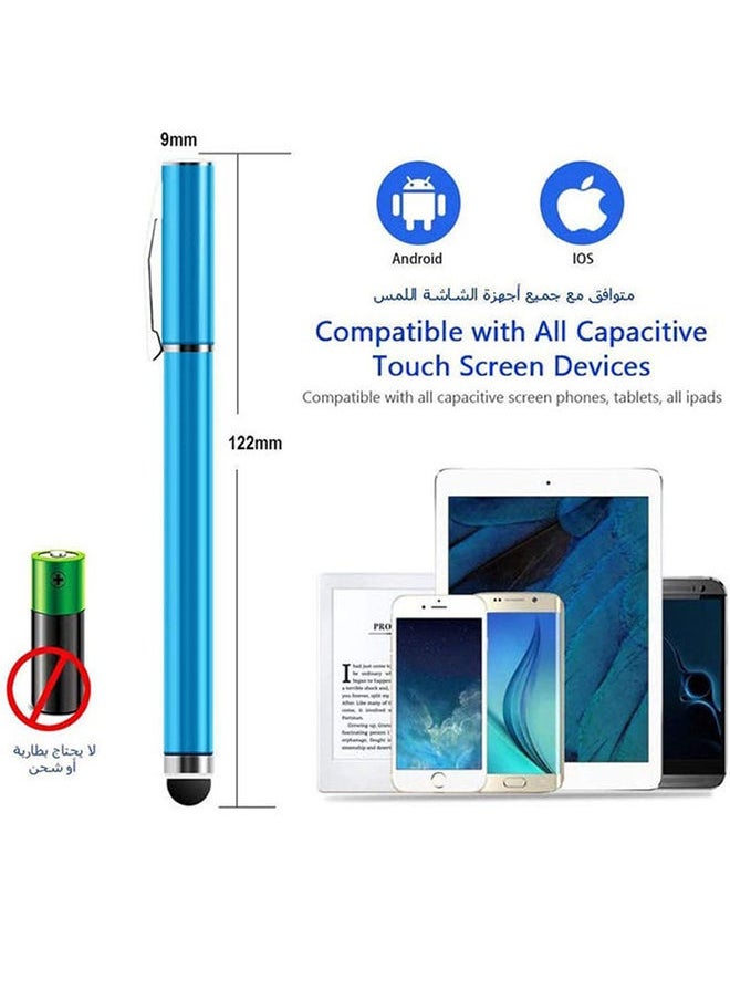 NIBEMINENT 2 In 1 Ball Point Capacitive Screen Stylus Touch Pen With Cover Blue  - Image 4