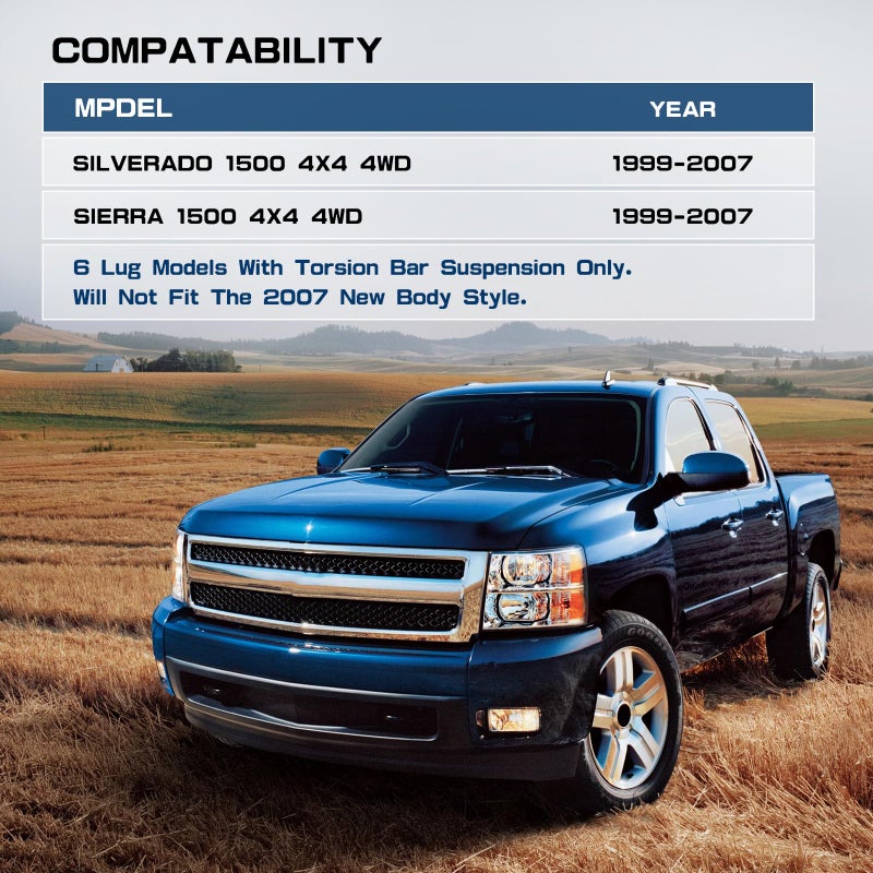 GSTP 3" Front and Rear Suspension Lift Kit Compatible With Chevy Silverado GMC Sierra 1500 4X4 4WD 1999-2007- Leveling Lift Kits with Strut Spacer and Shock Extenders - Image 2