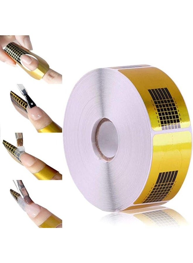 500 قطعة من قوالب جل الأظافر بالأشعة فوق البنفسجية، حامل ورق ملصقات الأظافر، قوالب جل الأظافر للمانيكير، أطراف تمديد الأظافر، قوالب مانيكير، صينية ورقية للتصميم - Image 1